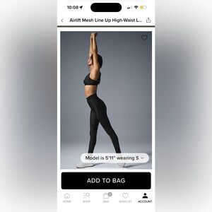 ALO Yoga Black Airlift Mesh Line Up High-Waist Legging